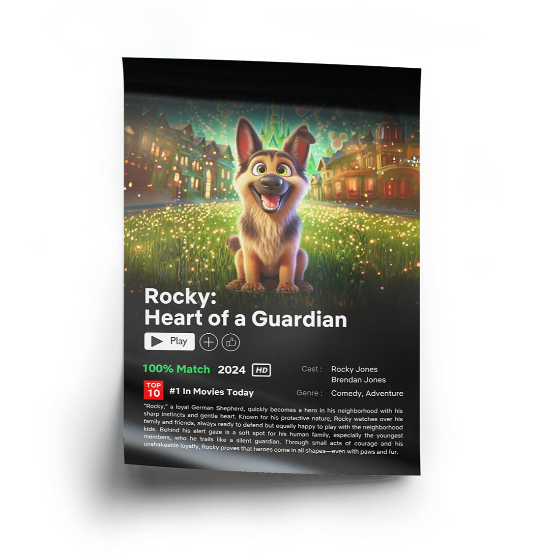 Pet Portrait Movie Poster - Unframed - My Store