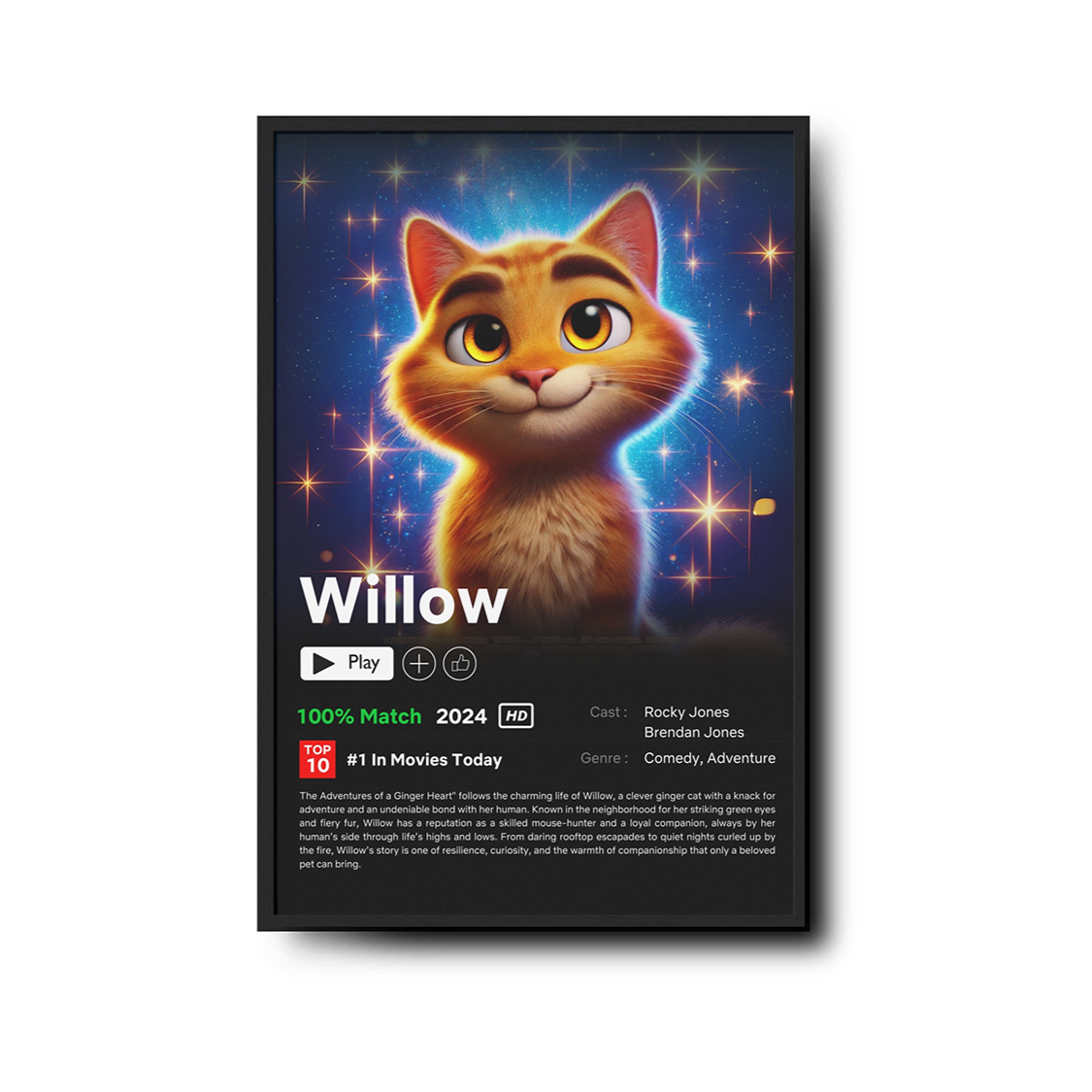 Pet Portrait Movie Poster - Framed - My Store