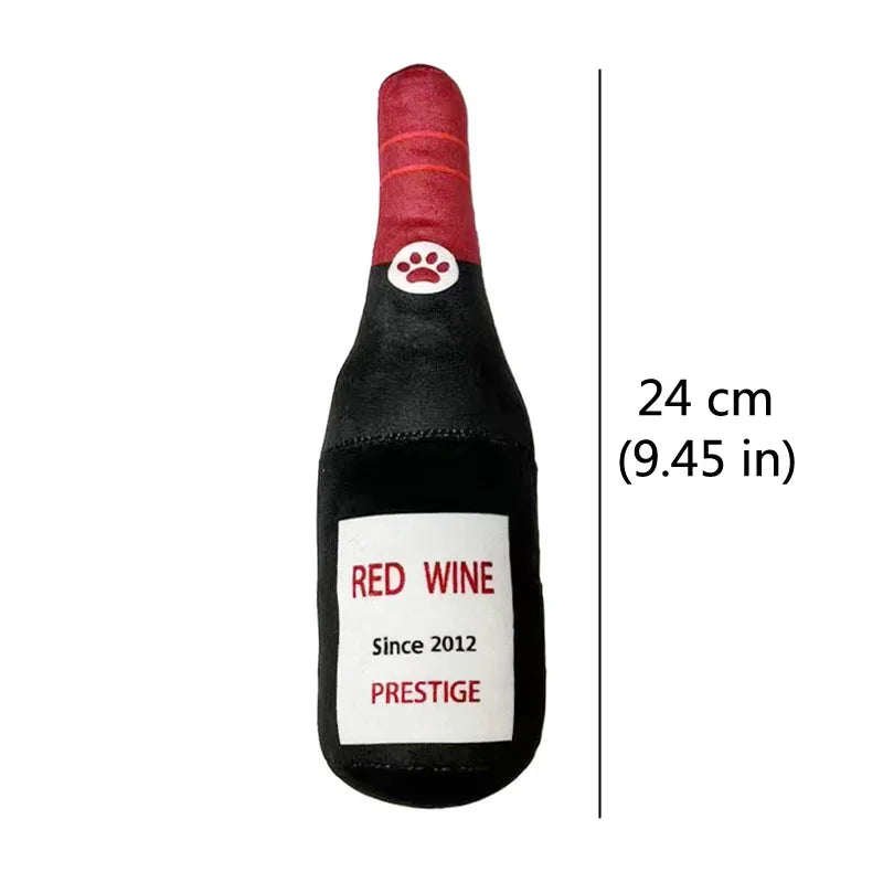 Plush Chew Toys for Dogs & Cats – Fun Alcohol Bottle Designs with Built-in Squeakers