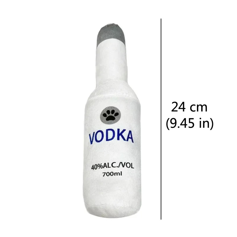 Plush Chew Toys for Dogs & Cats – Fun Alcohol Bottle Designs with Built-in Squeakers