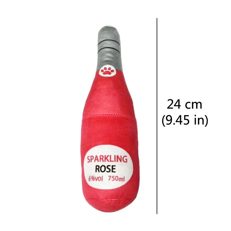 Plush Chew Toys for Dogs & Cats – Fun Alcohol Bottle Designs with Built-in Squeakers